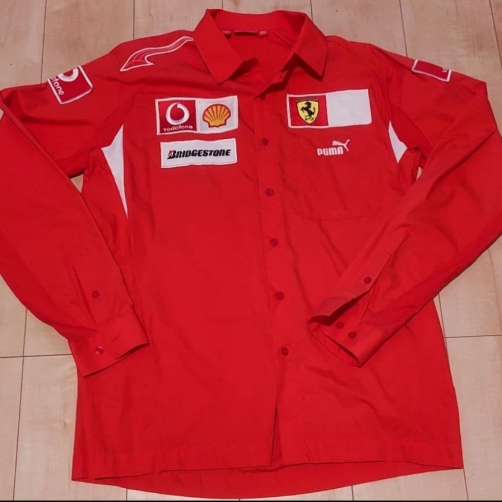 Workshirt Ferrari X Puma Vintage Long Sleeve Original Official Merchandise Scuderia Ferrari F1 Team 