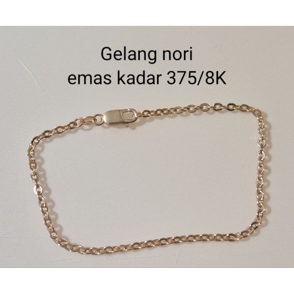 Gelang emas nori kadar 375/8K (1.02gram 16.5cm)