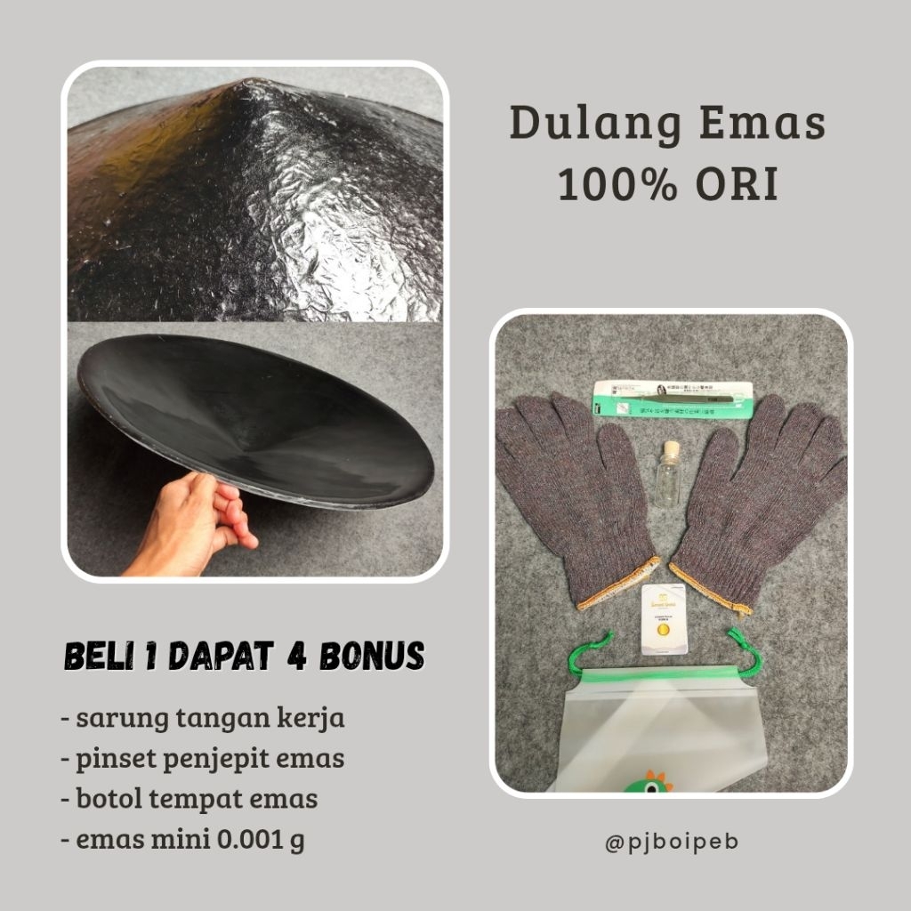 100% ORI [Bahan Fiberglass] Dulang Emas Pemisah Biji Emas Dengan Pasir Tanah Batu GRATIS Sarung Tang