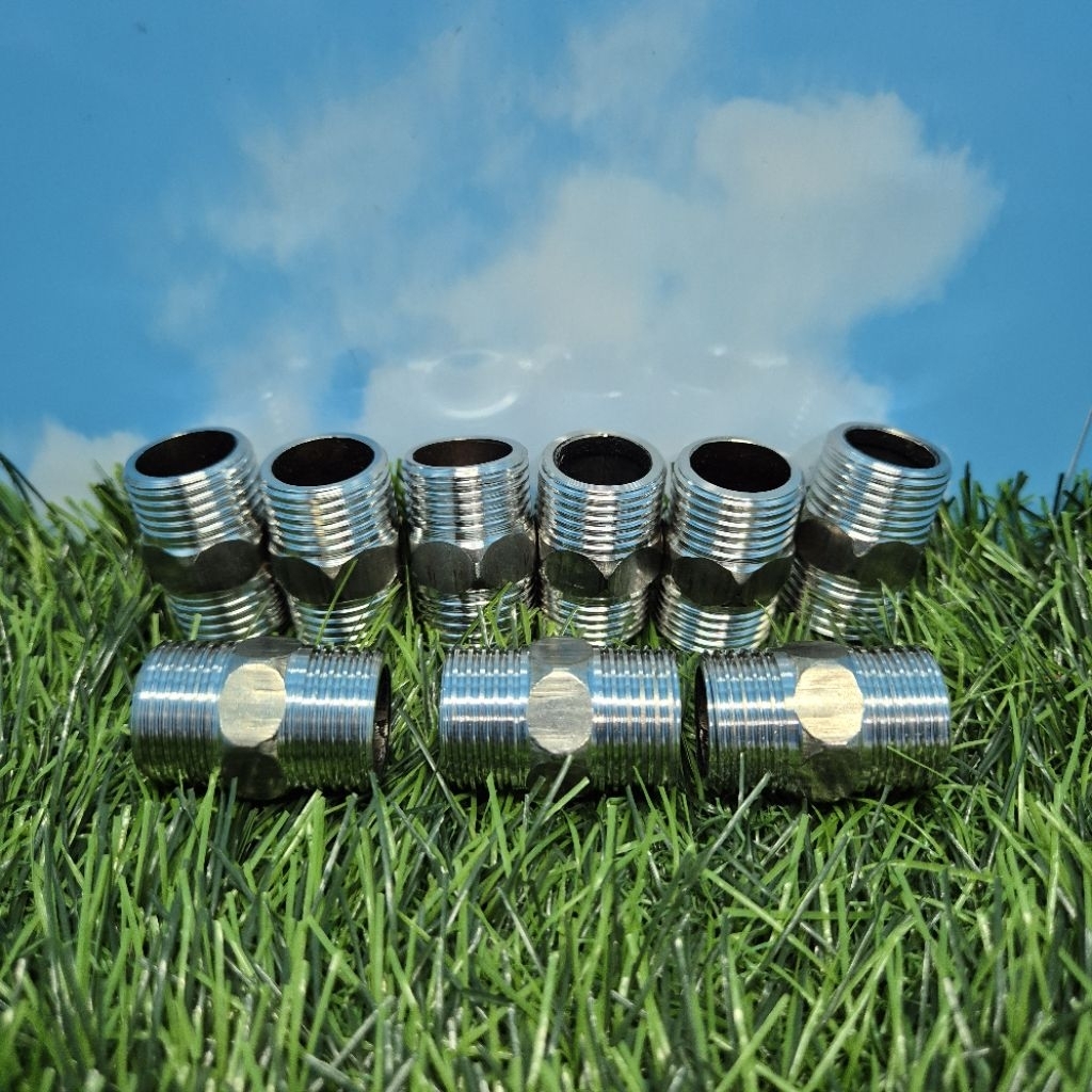 Double Nepel sambungan kran 1/2 inch x 1/2 inch Steanlist