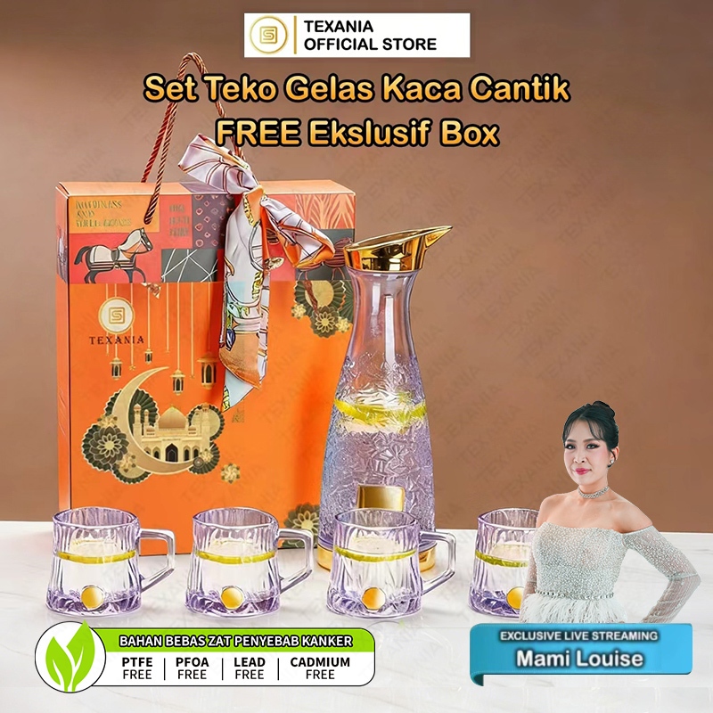 [EXCLUSIVE MAMI LOUISE]Ramadan Lebaran [Free Box Eksklusif] TEXANIA HAMPERS LEBARAN Set Teko Gelas K