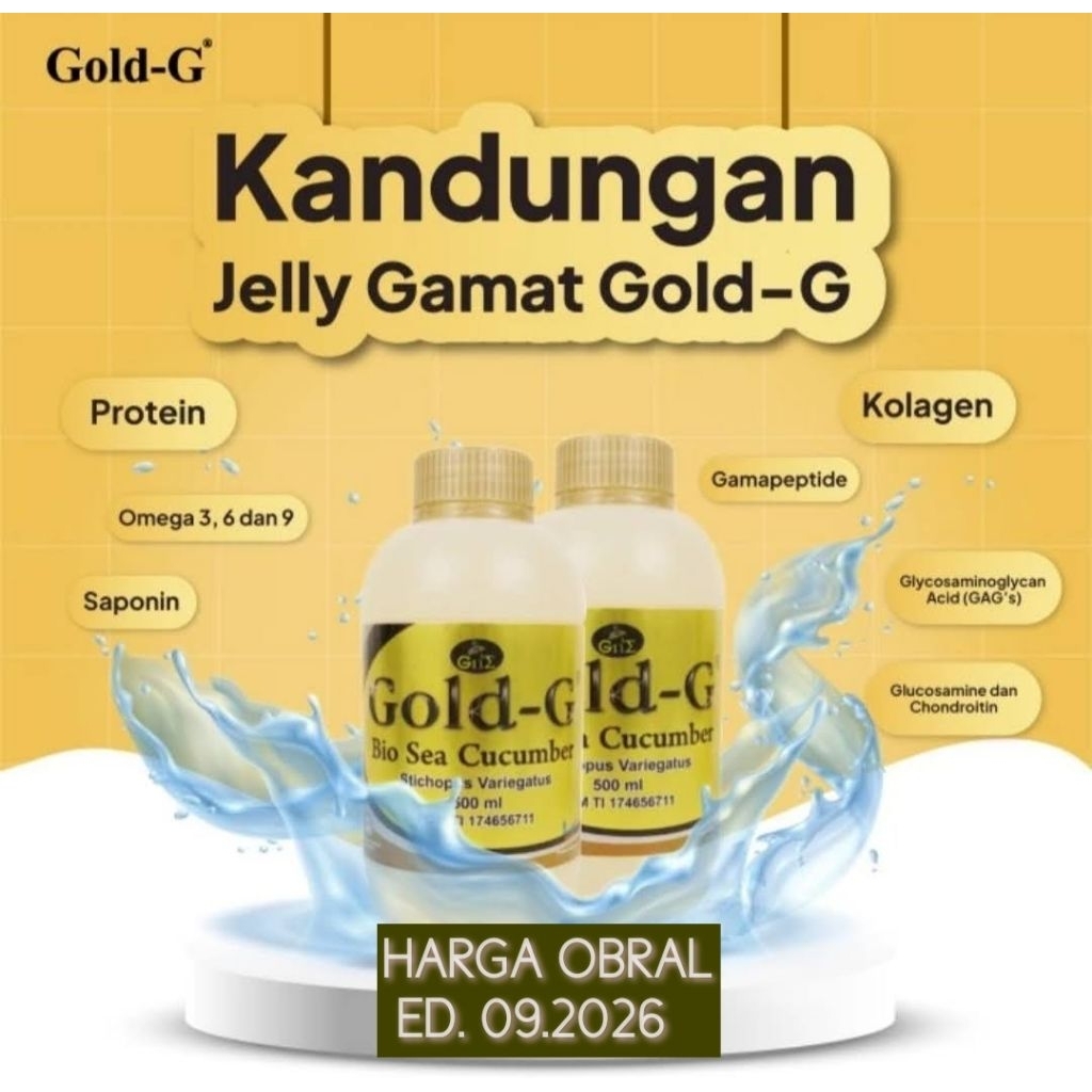 Gammat Gold G Tripang Laut Emas 500ml Diobral Stok terbatas ED. 09.2026