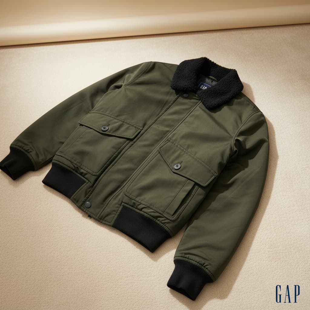 GAP Bomber Pilit Casual Jacket kerah Sherpa