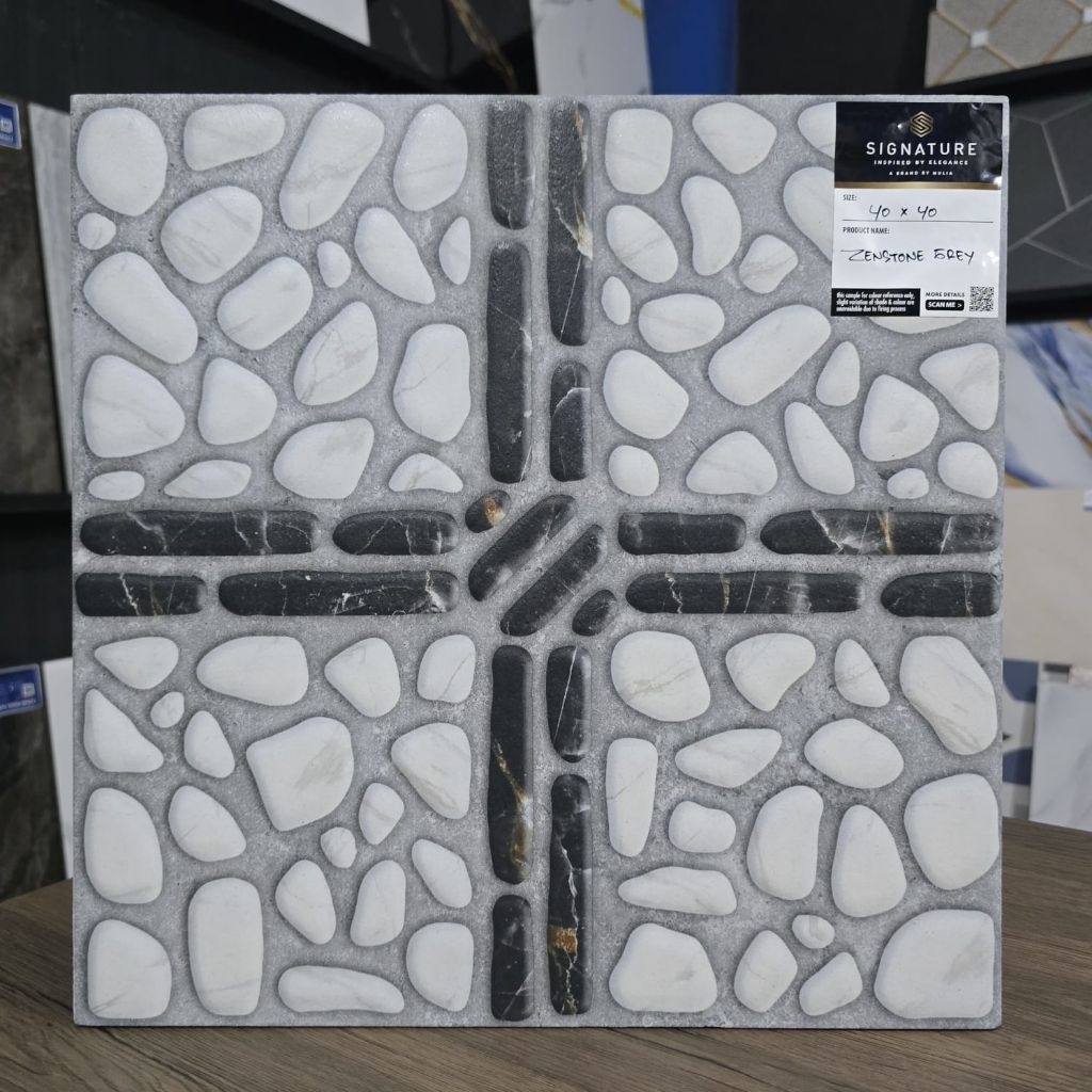 Keramik lantai 40x40.Zenstone Grey/Signature
