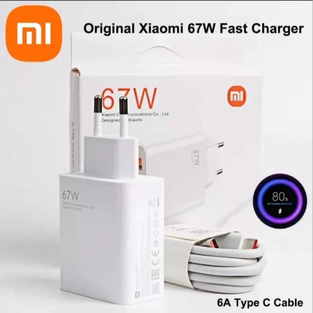 XIAOMI TURBO Charging 67W -Charger Cas Xiao Mi ORIGINAL 100% Kabel USB Type C 6A-67Watt ORI TURBO Fa