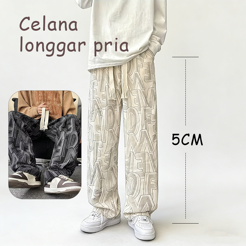 Celana panjang pria Celana longgar pria Celana corduroy pria Style Korea Loose pants
