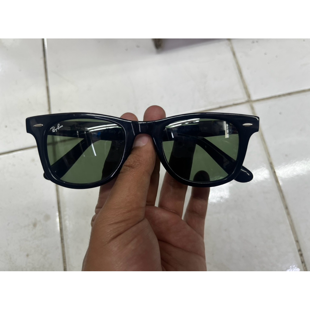 KACAMATA RAYBAN WAYFARER 2140F HITAM GLOSY LENSA HIJAU BOTOL