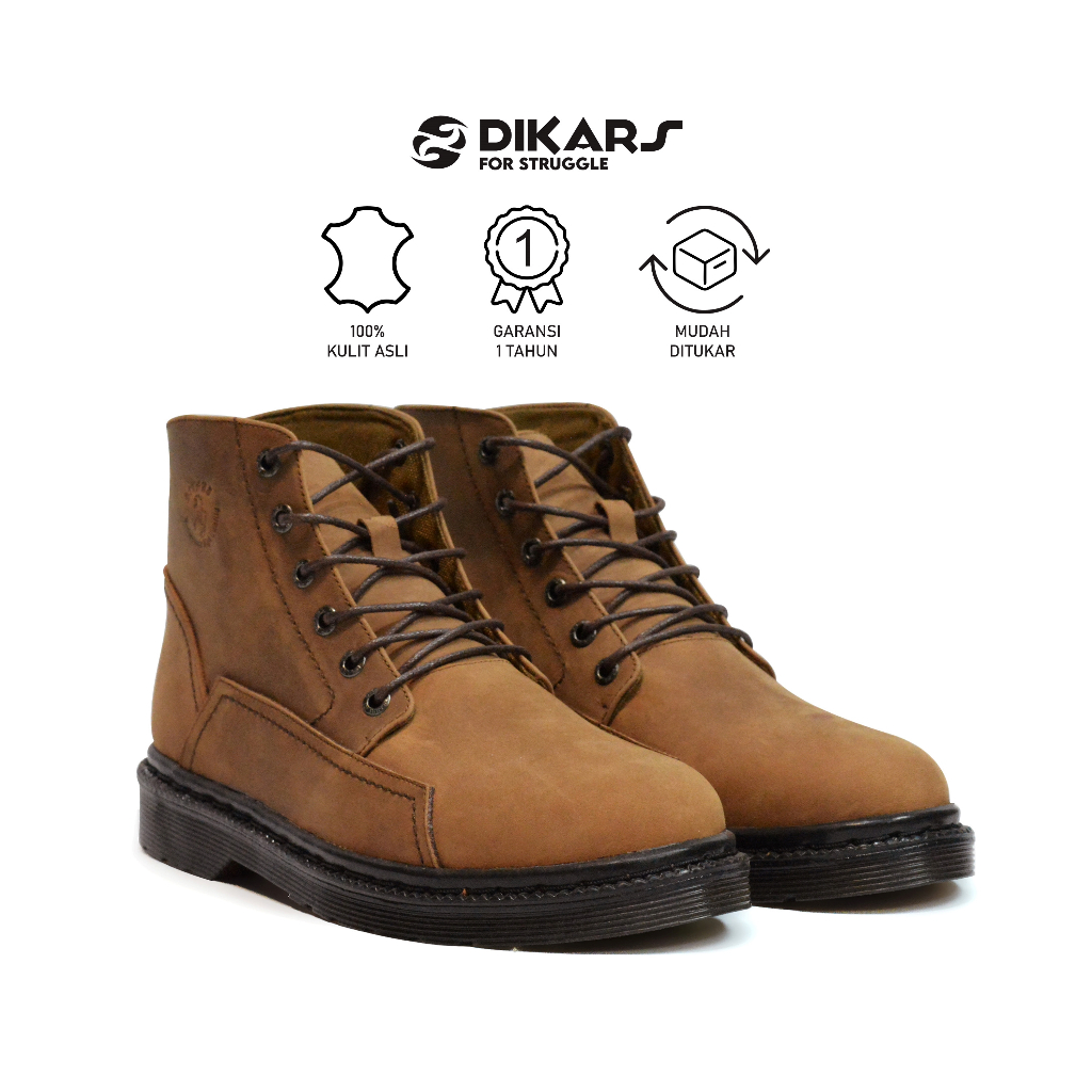 DIKARS - Spartan Sepatu Dockmart Crazy Horse Brown Boots