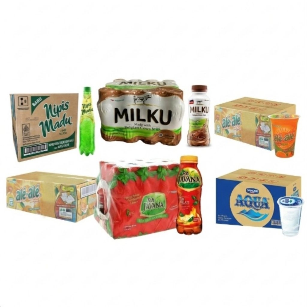 (JAMBISTOREID) Minuman Part 1 All Varian Kopi Teh Air Mineral Dus Krat Pak AQ8 Arthes Aqua Gelas Pan
