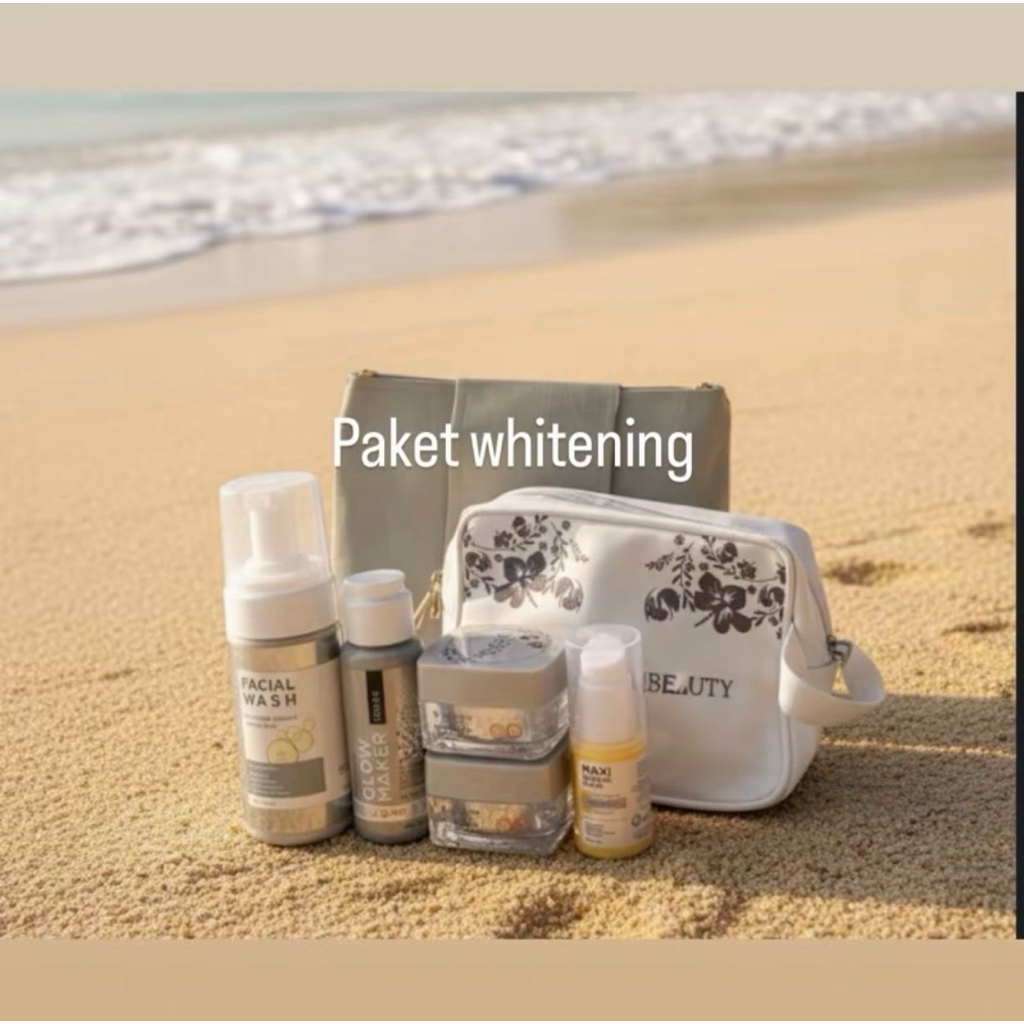 MS Glow - (ori) paket whitening + serum gold + free pouch