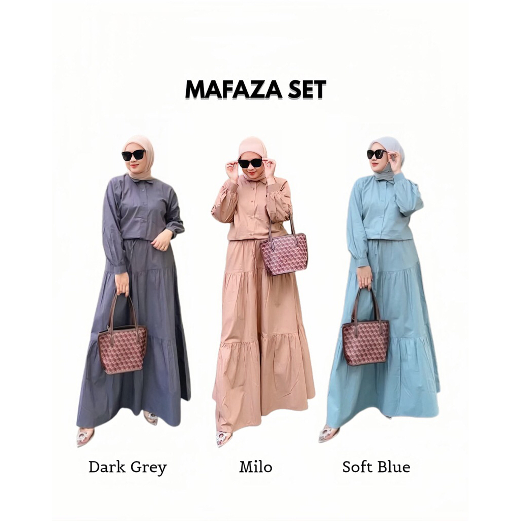 One Set Rok - Mafaza Set - Set Katun - Casual - Set Rok Kekinian by Alvina Said Butik