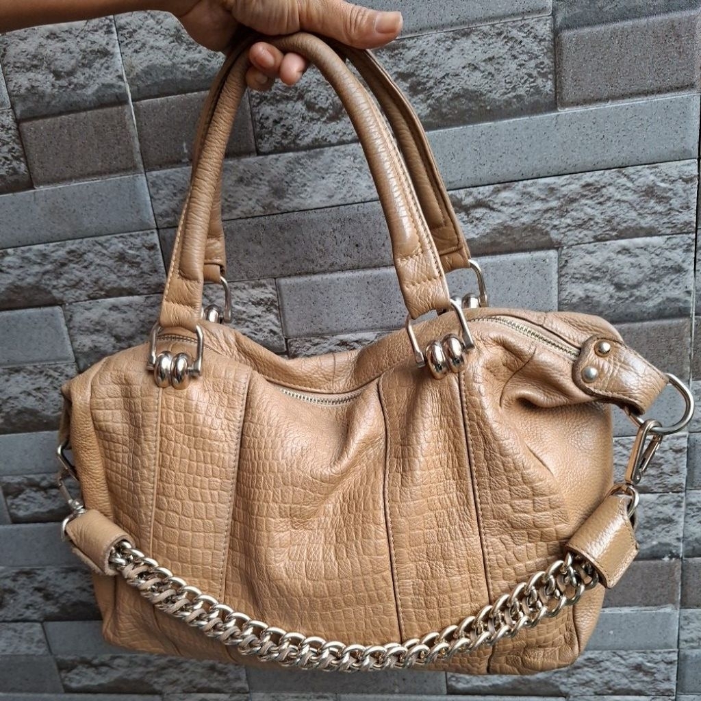 Top Handle Shoulder Bag Genuine Leather, Tas Kulit Sapi Asli