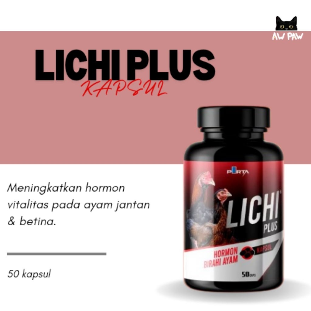 LICHI PLUS KAPSUL isi 50 - HORMON BIRAHI KAWIN UNTUK AYAM JANTAN DAN BETINA AYAM PETERNAK AYAM ADUAN