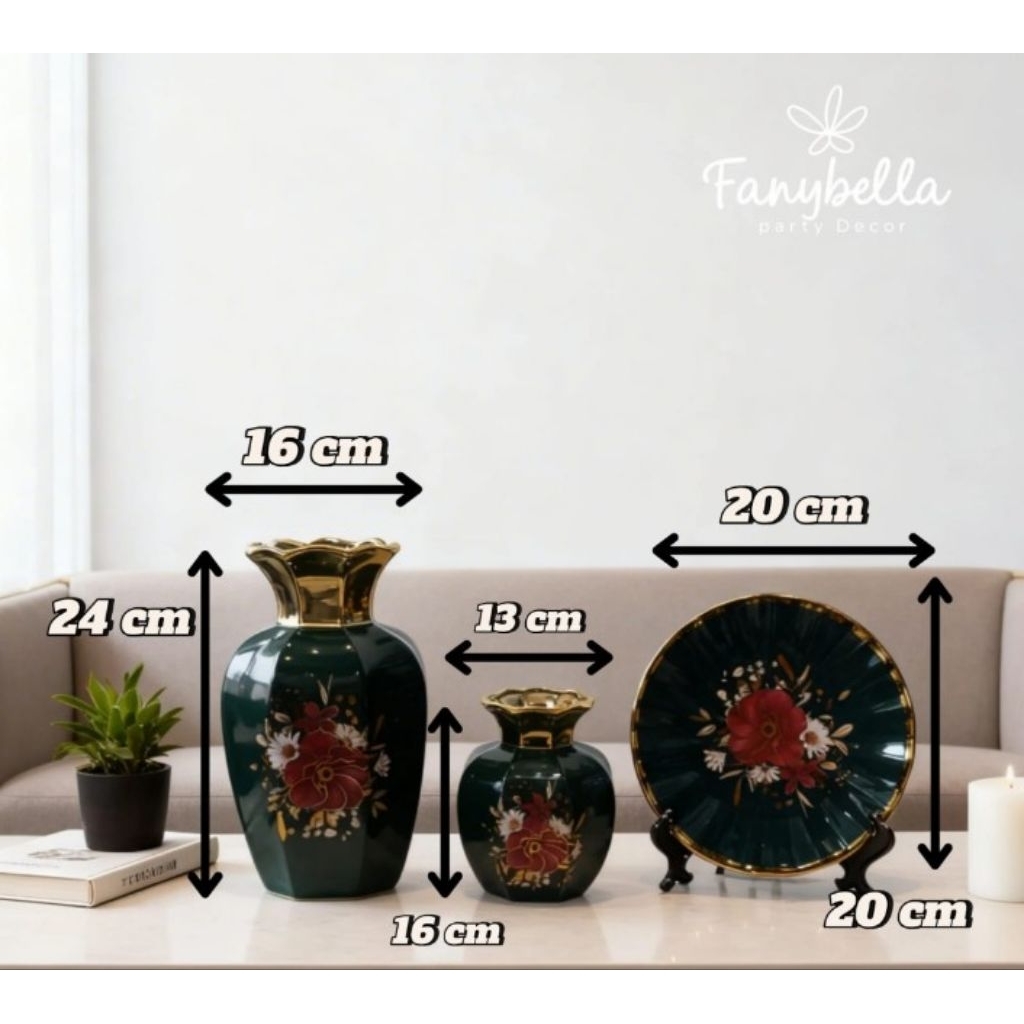 Pajangan guci Mini Set 3