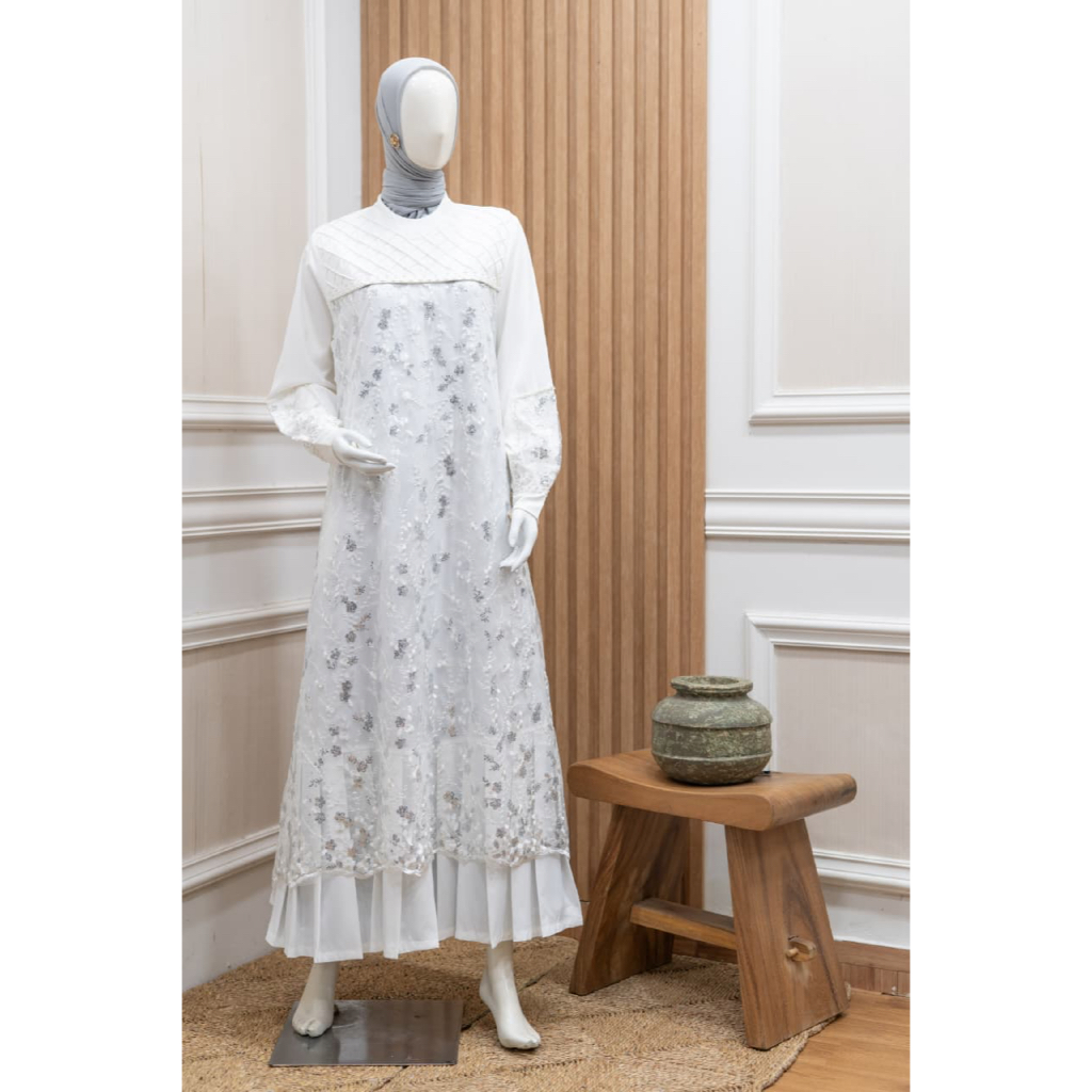 Dress Putih By Kalluna / Gamis Putih Kalluna Premium / Kalluna Naura
