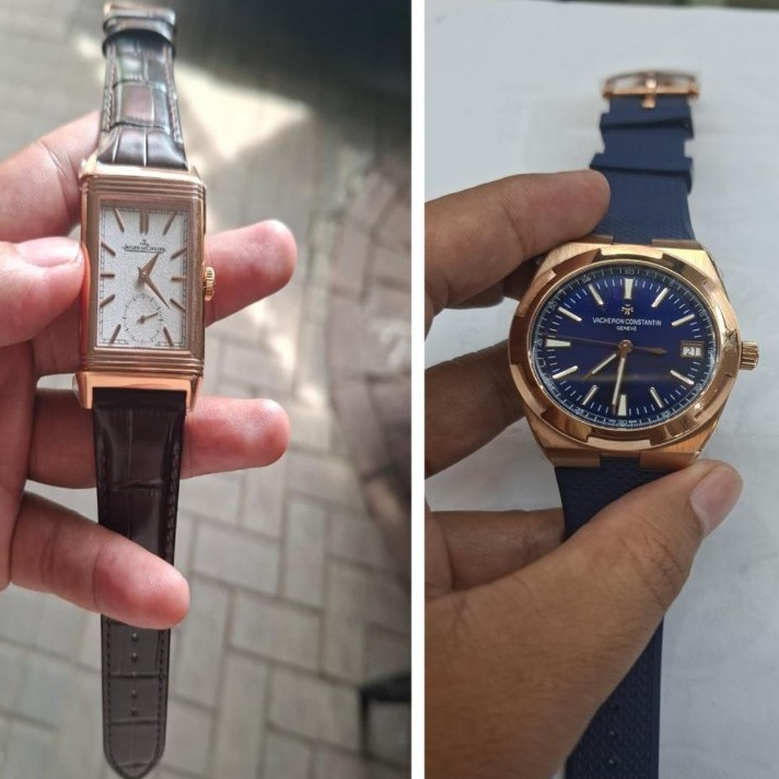 SPESIAL REQUEST 1 PCS VCRON DAN 1 PCS JAM TANGAN JLC DUO FACE SWISS CLONE