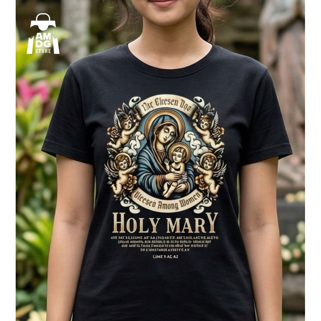 Kaos Bunda Maria - Kaos Holy Mary - Kaos Kristen Katolik - Kaos Premium