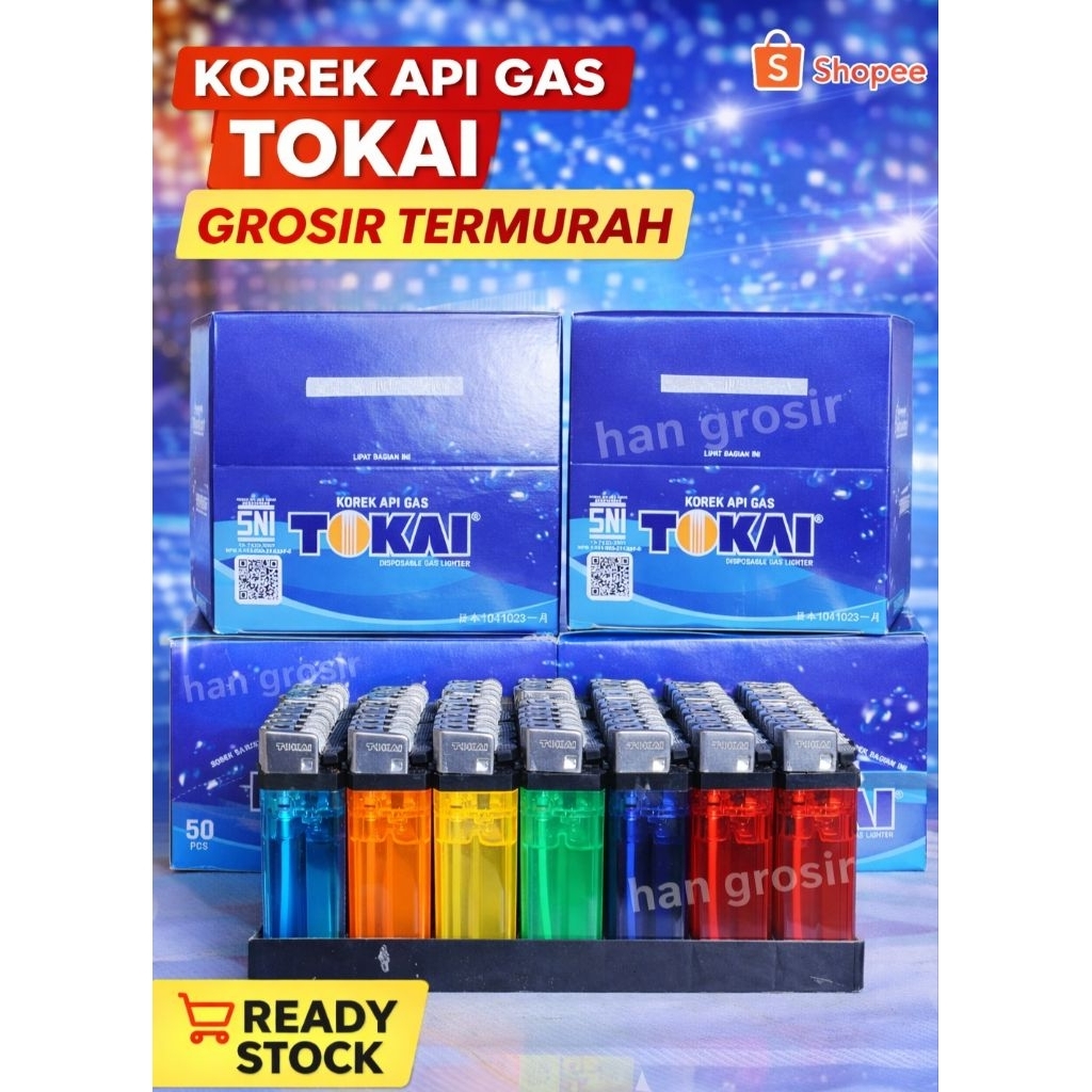 Korek Api Tokai Gas Isi 50 Pcs SNI | Korek Tokai SNI Grosir Murah | Korek Api Gas Serbaguna