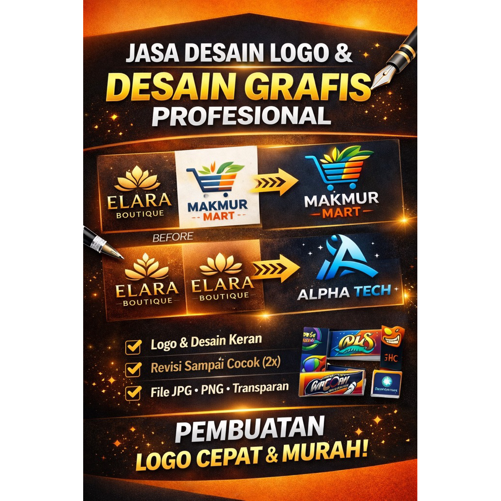 Jasa Desain Logo Profesional - Edit Logo Toko UMKM - Desain Grafis Murah & Cepat