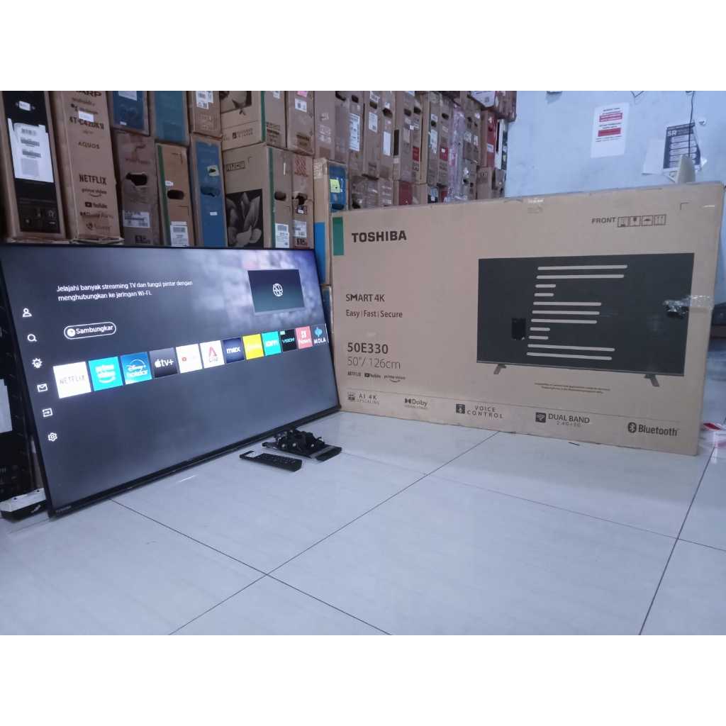 TV LED TOSHIBA 50IN 4K UHD SMART TV YOUTUBE DIGITAL TV KONDISI BEKAS PEMAKAIAN 6915F