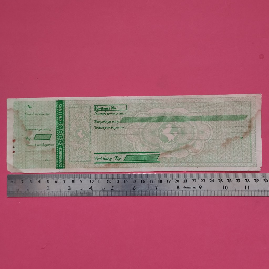 Kwitansi Tahun 1990 sd 1999 Warna Hijau