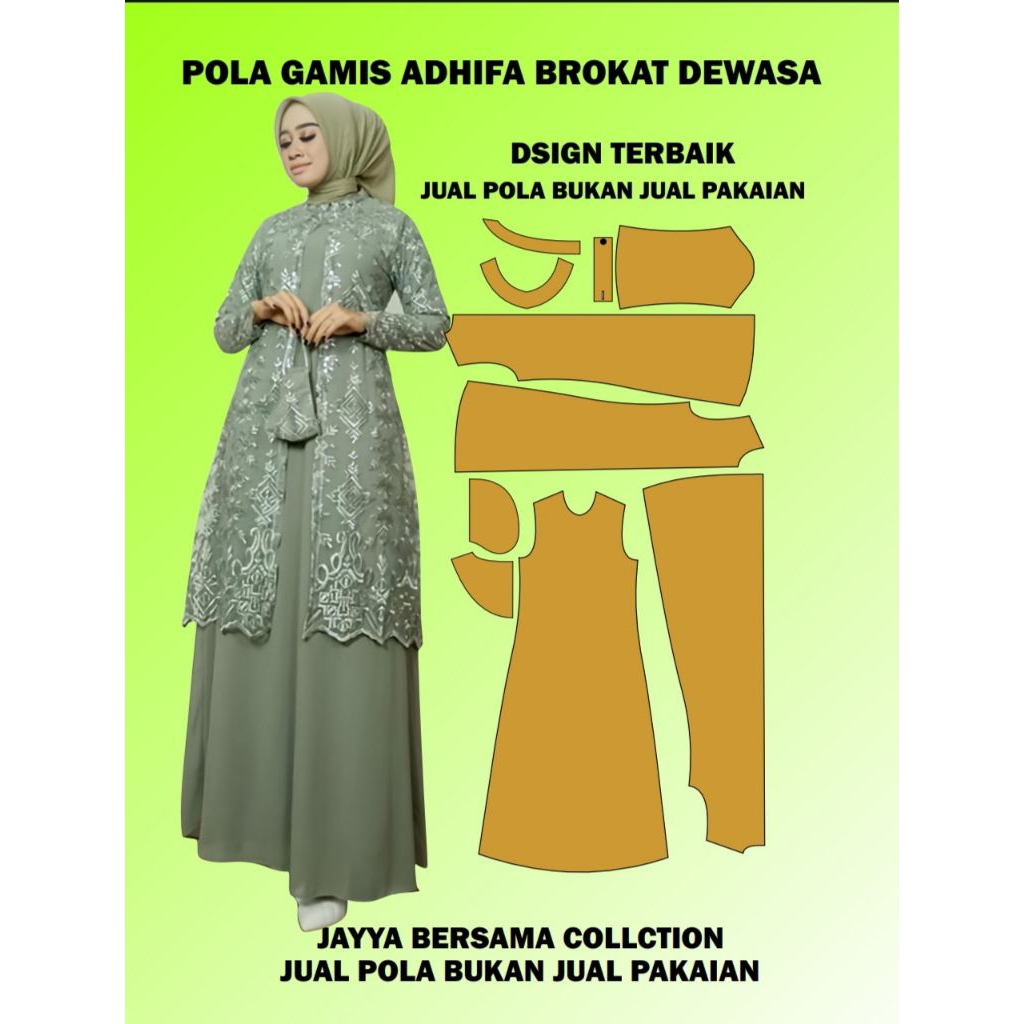 POLA GAMIS KOMBINASI BROKAT IMUT MANIS