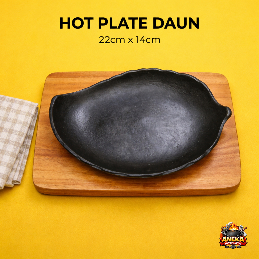 HOTPLATE DAUN | HOTPLATE STEAK | CAST IRON | PIRING COR BAJA | ANEKA HOTPLATE