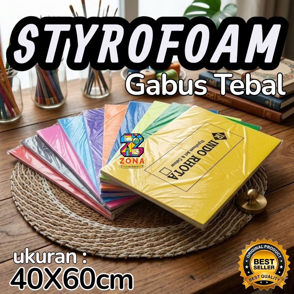 Styrofoam Warna 40×60 cm / Styrofoam Lembaran / Styrofoam Warna Warni / Gabus Styrofoam Lembaran