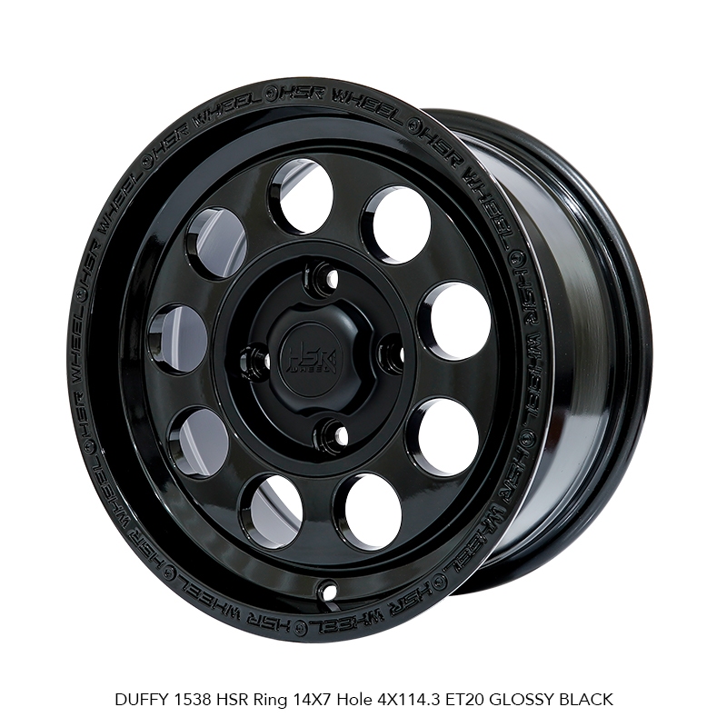 Velg Duffy HSR R14 Terbaru Black| Pelek Mickey Thompson Lebar 7 inch Pcd 4X114,3 Original