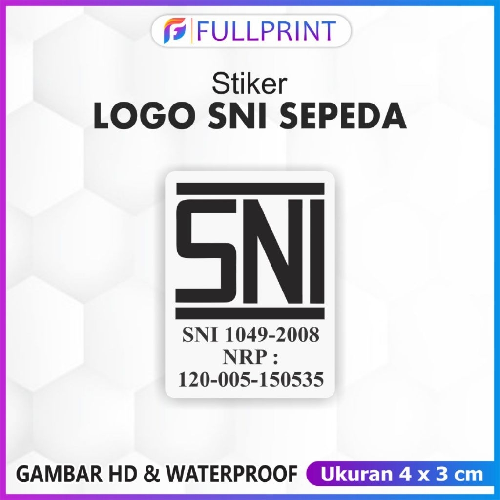 Stiker Logo SNI Standar Nasional Indonesia / Stiker SNI Sepeda Waterproof