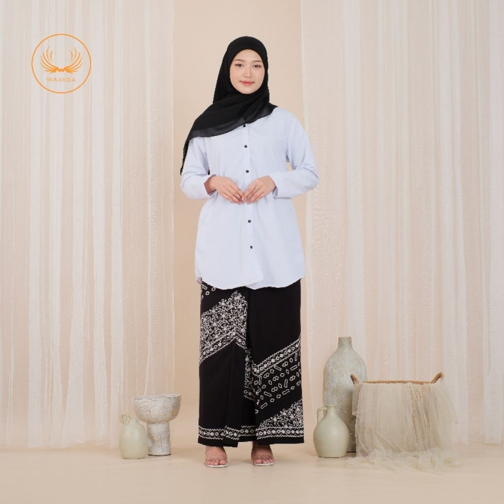 FREE SARUNG Atasan Santri Tunik Wanita Wajada Bahan Katun Oxford Adem dan Elegan