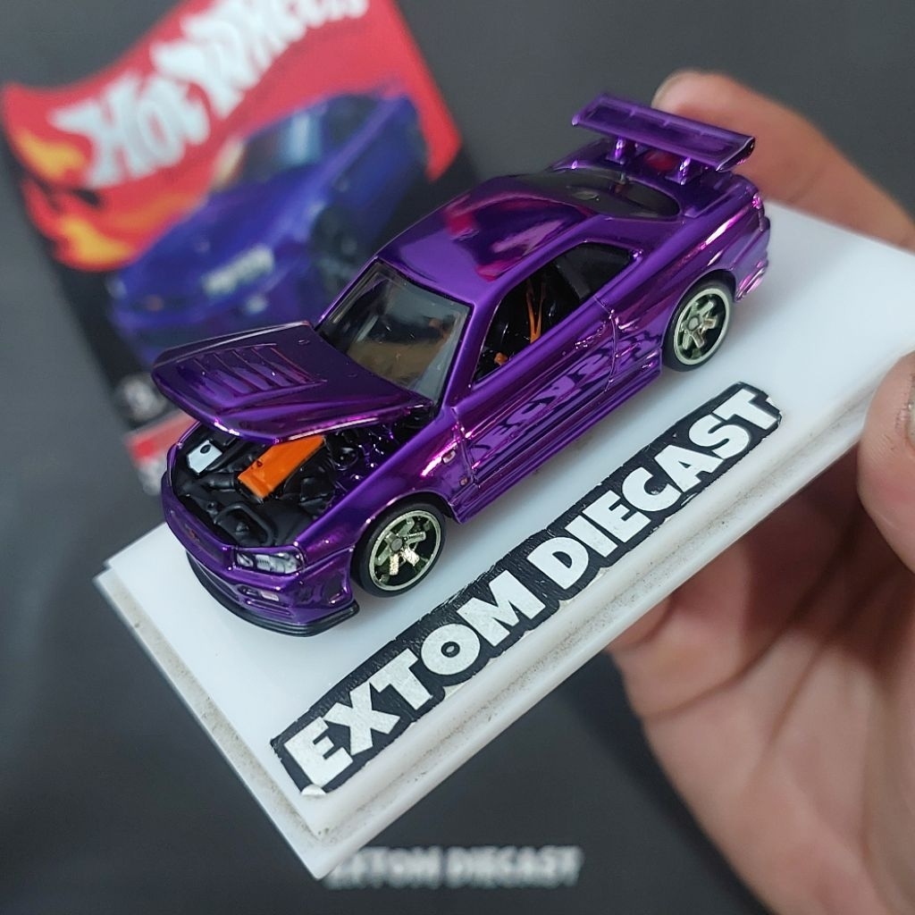 Hotwheels RLC Nissan Skyline R34 Purple Chrome Loose