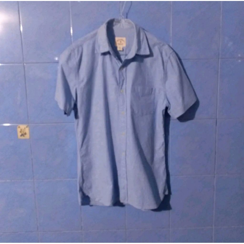 kemeja lengan pendek Brooks brother red fleece