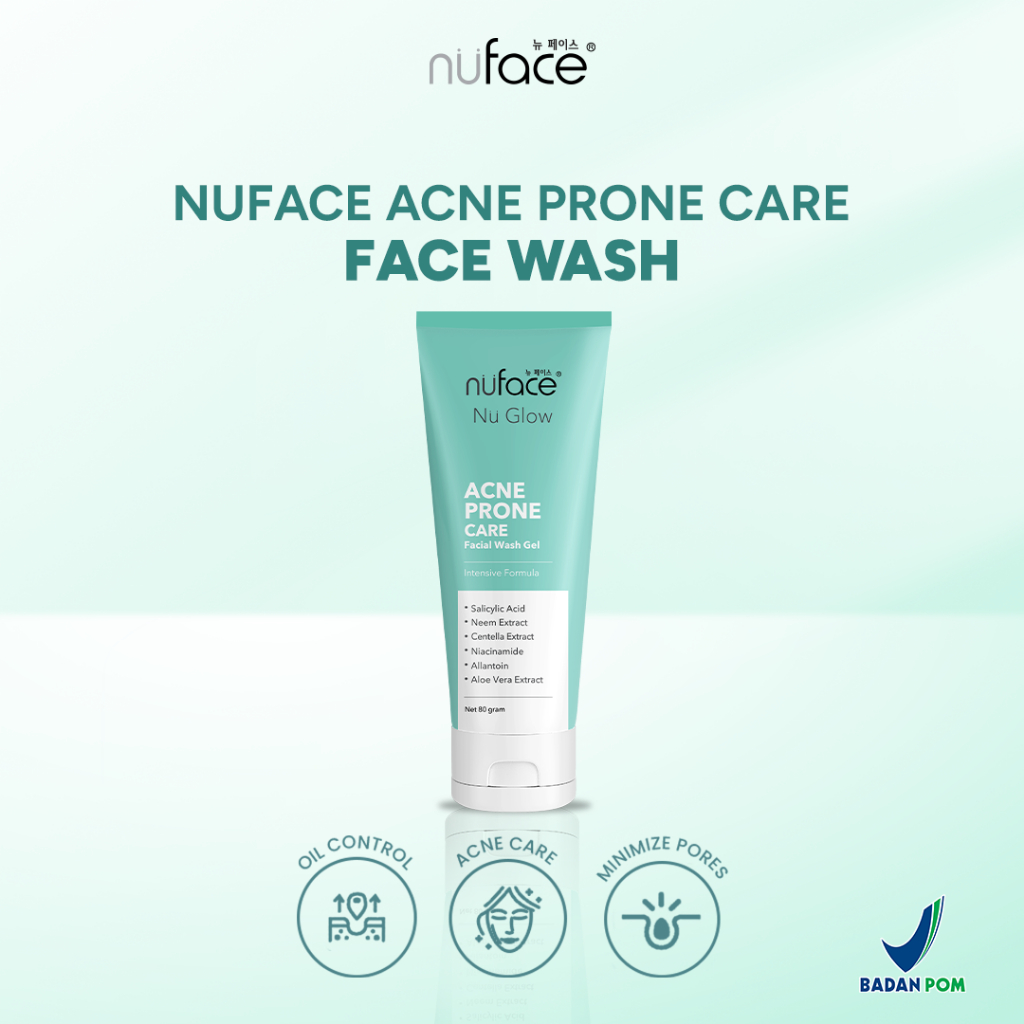 Nuface Nu Glow Acne Prone Care Facial Wash Gel/sabun cuci muka jerawat/face wash acne/facial wash ac