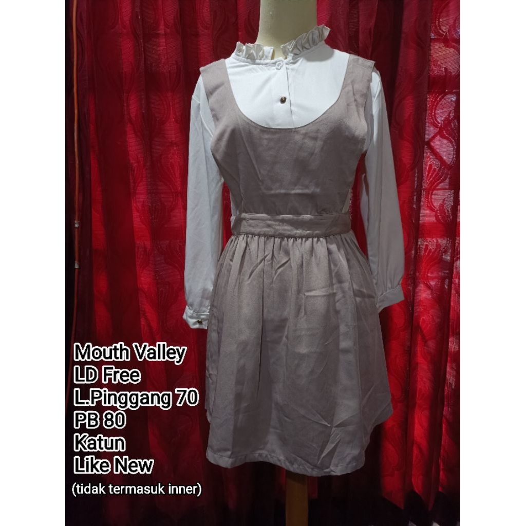 Mouth Valley Overall Mini Dress Kawai Vintage