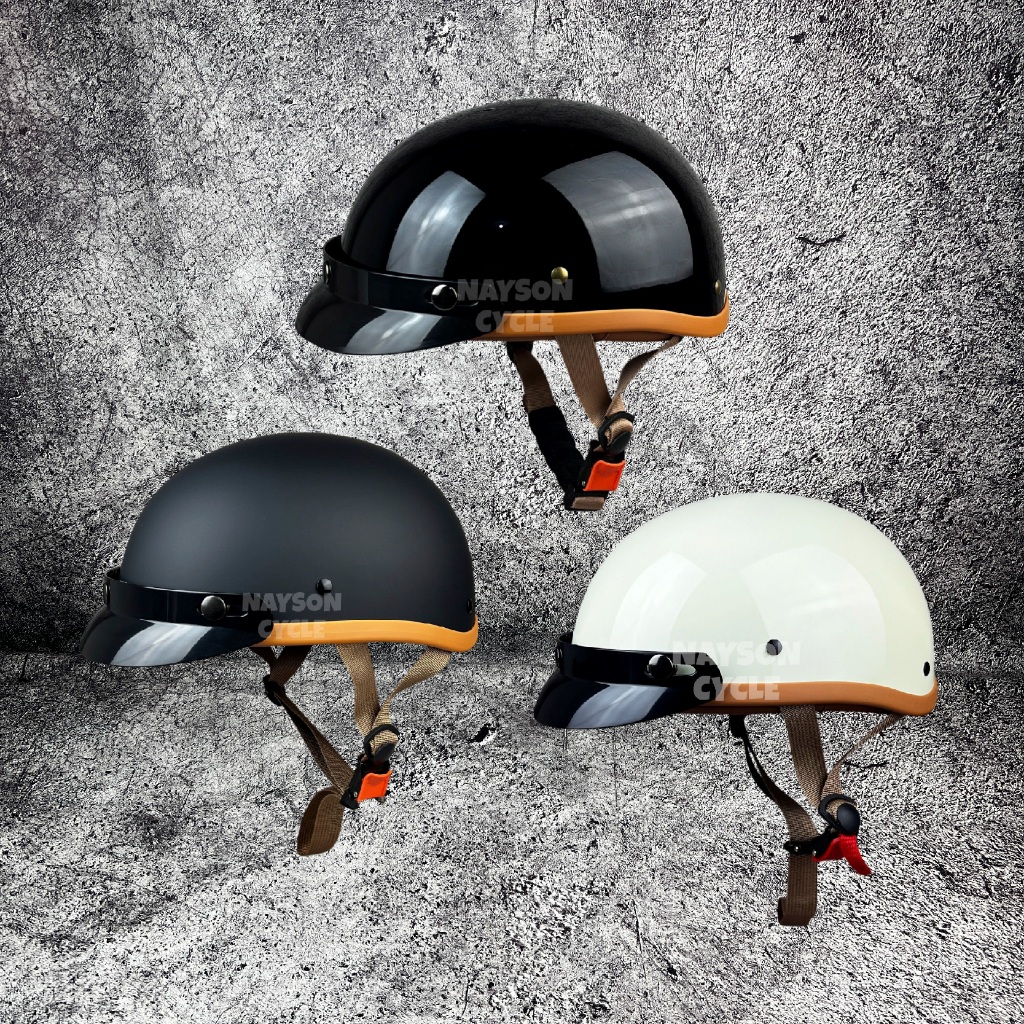 Helm Vintage Half Torc Retro Klasik Moge Motor Custom Gede Harley Davidson Honda Rebel Kawasaki Vulc