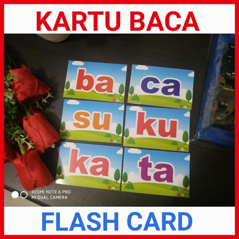 Flash Card Mainan Edukasi Kartu Latihan membaca suku kata tanpa dieja Flash Card