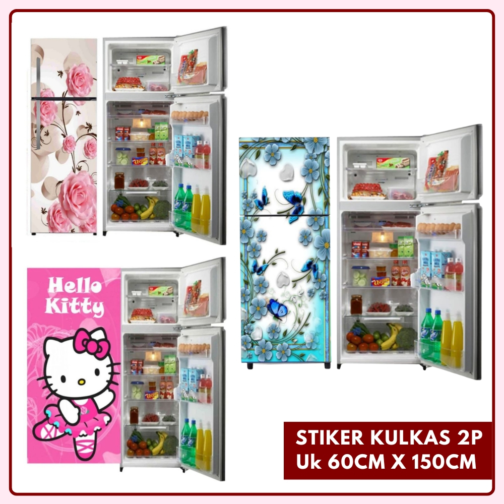 Wallpaper Sticker Kulkas 2 Pintu Stiker Kulkas 2 Pintu Hello Kitty Stiker Lemari Es Glossy