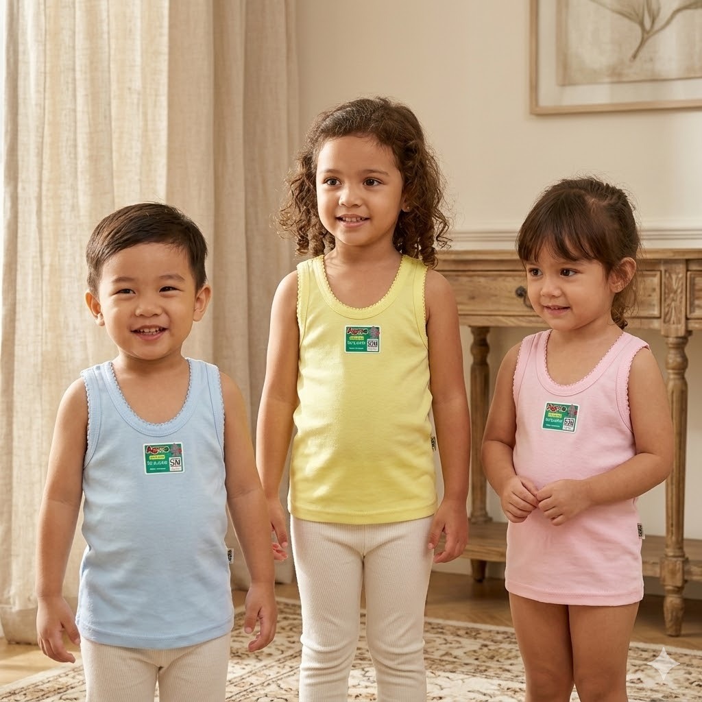 ( 6 Pcs Dan 12 Pcs ) Singlet Agree SF 040| Singlet Anak Agree | Kaos Dalam Agree | Kaos Singlet | Ka