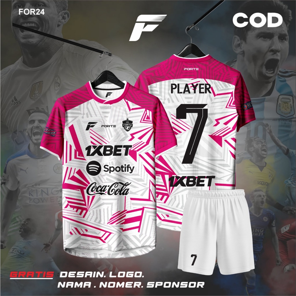 JERSEY FUTSAL PINK FULLPRINTING CUSTOM NAMA + NOMER PUNGGUNG TERBARU BOLA KEREN 2024