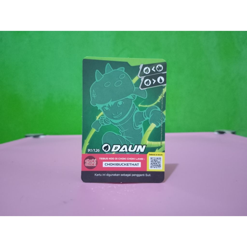 Kartu Monsta Galaxy Card CHOKI-CHOKI x BOBOIBOY - BOBOIBOY DAUN - Murah Retro Vintage Rare Koleksi M