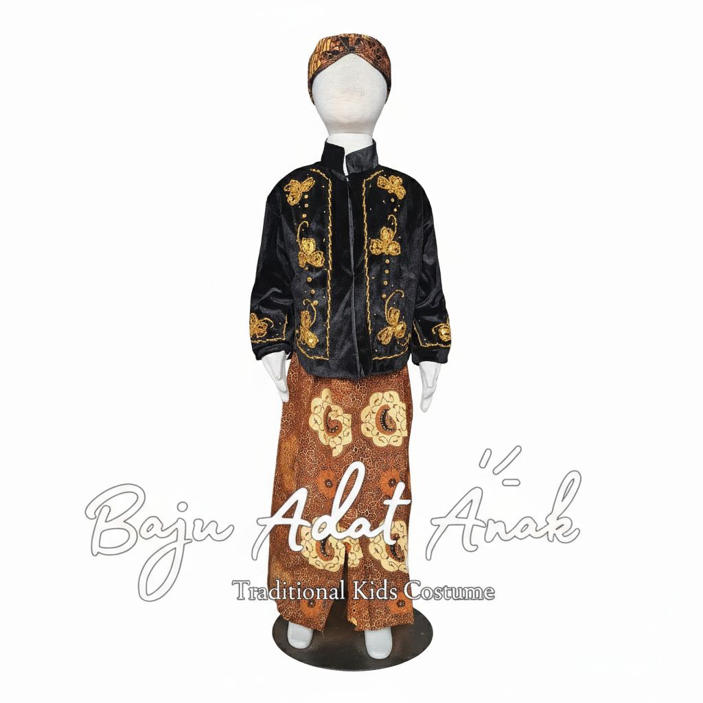 Baju Beskap Bludru Beludru Anak Batita|Paud TK Baju Adat Jawa Beskap Jawa Beskap Anak Ready Stok