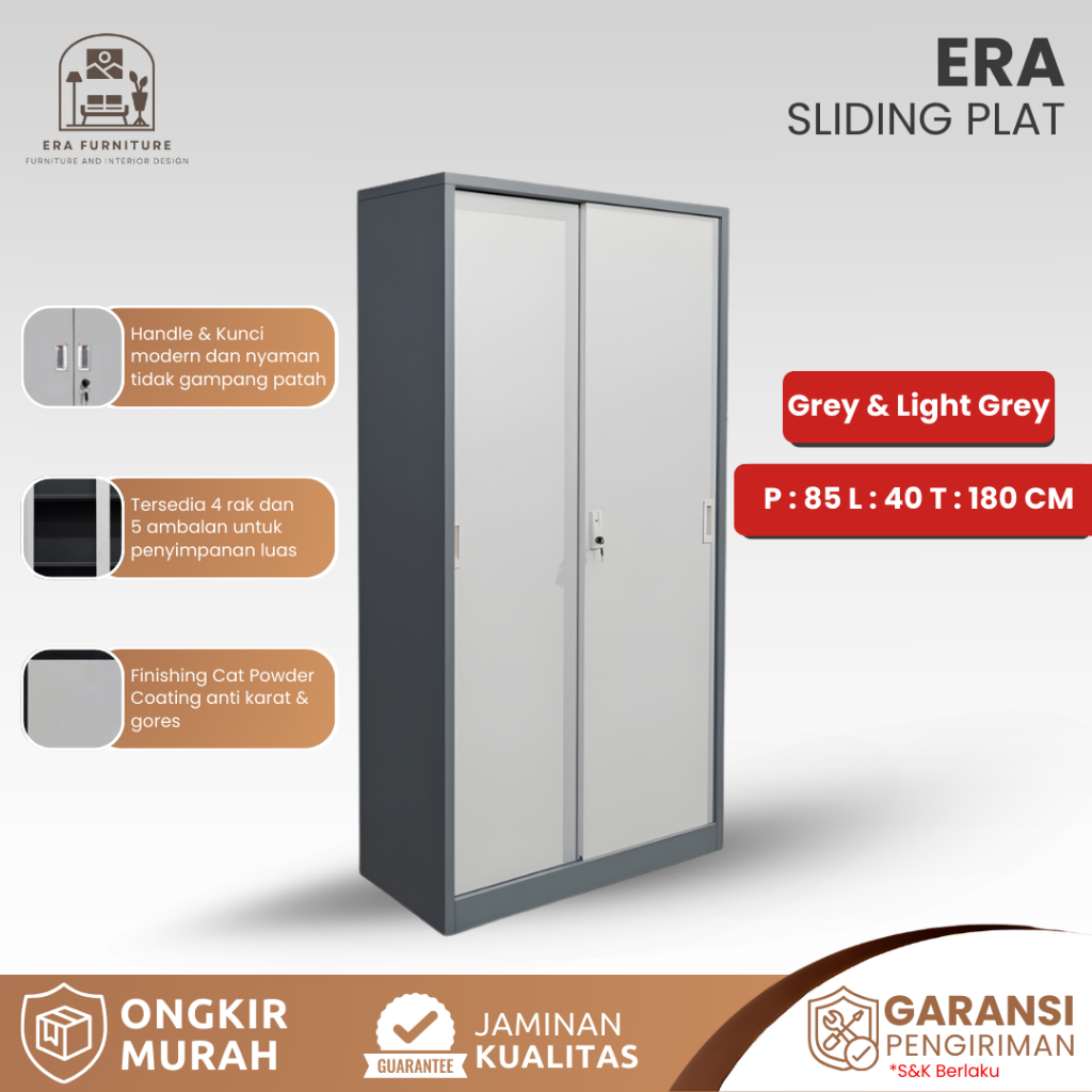 Era Furniture - Lemari Besi Sliding Plat Full Besi Lemari Kantor Lemari Arsip Lemari Penyimpanan