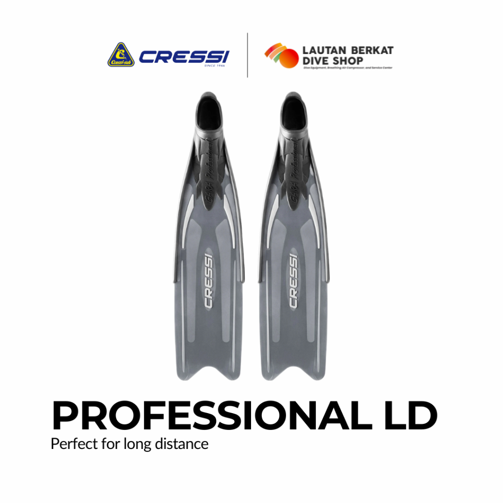 Cressi Gara Professional LD Long Fins – Fin Ringan & Nyaman untuk Jarak Jauh