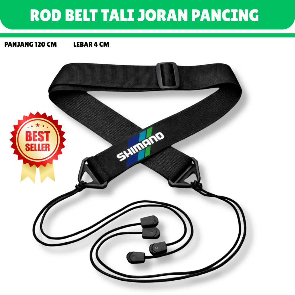 Slempang Joran Pancing Rod Belt Shimano 120 cm - Desain Simple Multifungsi