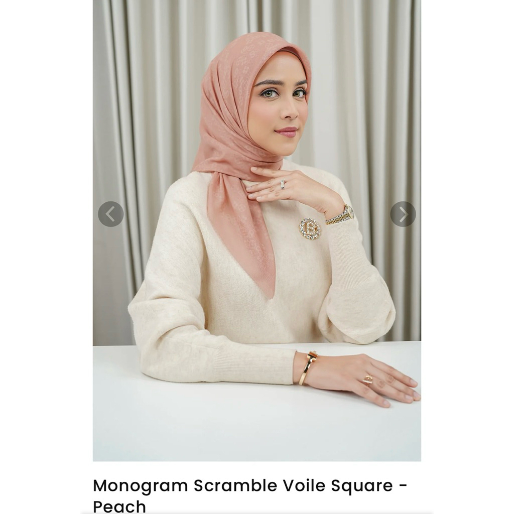 Buttonscarves Monogram Scramble Peach