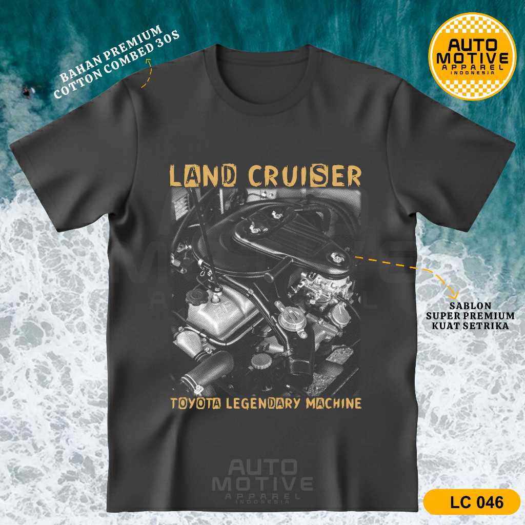 AUTOMOTIVE APPAREL Kaos Land Cruiser Tshirt Baju Mobil Toyota Land Cruiser LC046