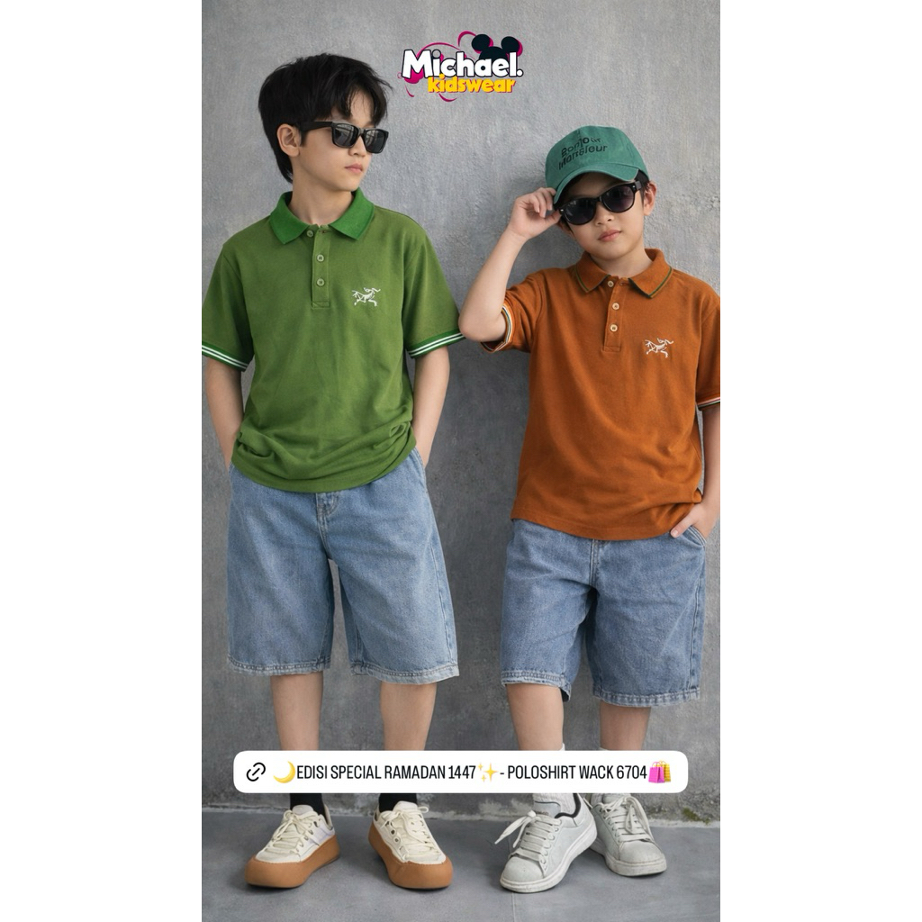 NEW Baju Kaos Kerah Poloshirt WACK 6704 Anak Edisi Menjelang Lebaran Cowok/Laki laki Style Premium U