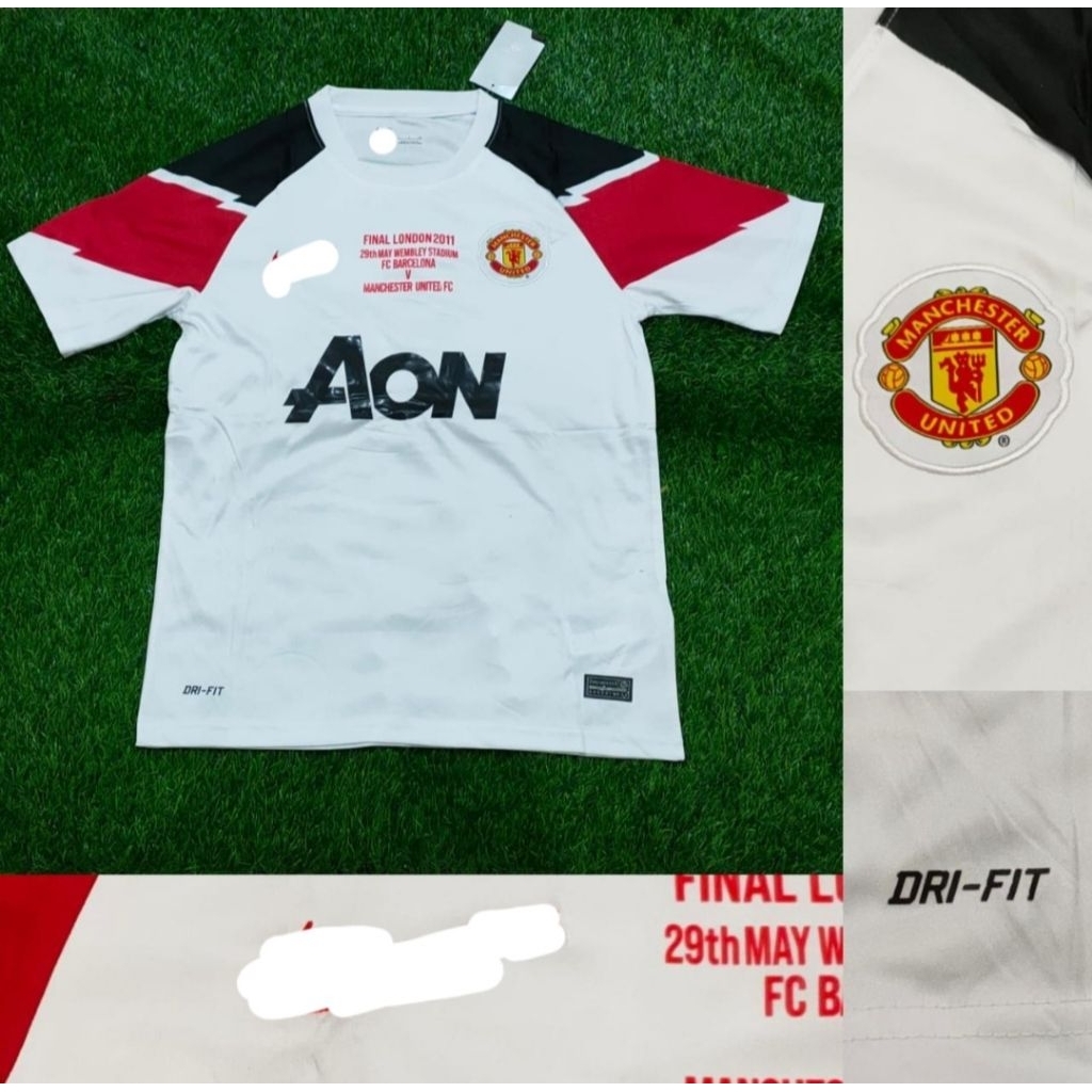 Jersey Kaos Baju Sepak Bola Man Mancester Manchester United Utd MU Home Away 3rd Third Putih White R