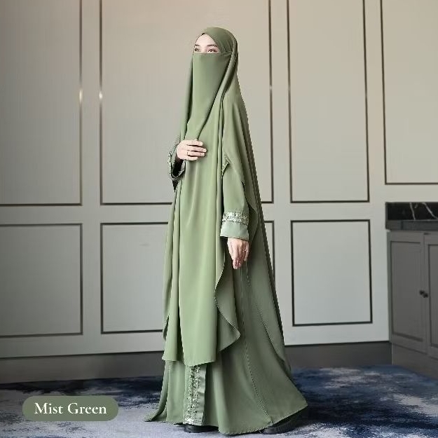 Afada Hijab – Chairo Series Abaya Syar'i Set | Khimar + Free Cadar | Elegan untuk Lebaran & Kondanga